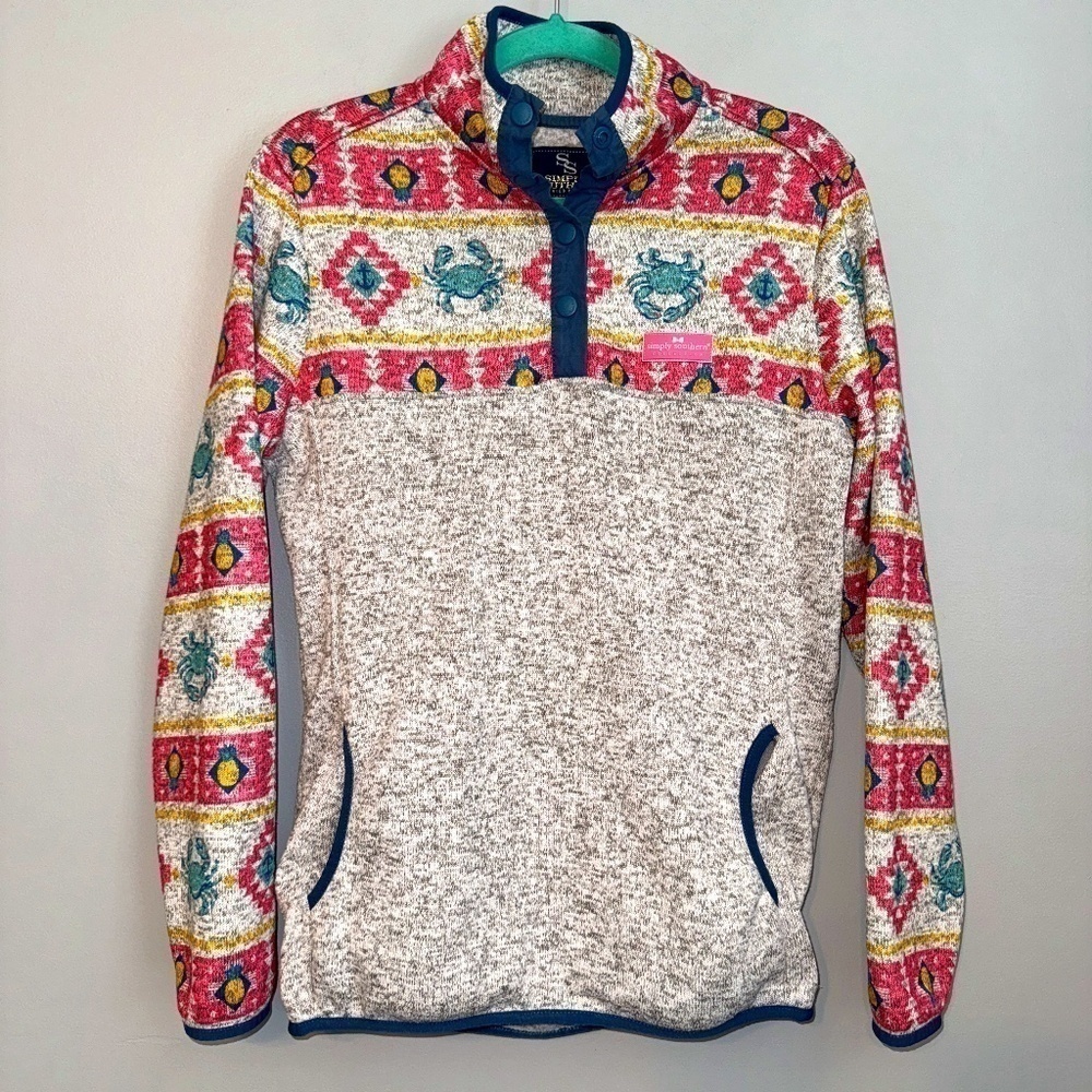 EUC Simply Southern Nautical Crab Pineapple Pullover Size Medium - Picture 1 of 6